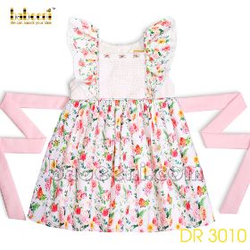 Fancy flower embroidery dress for little girl (baby clothes)