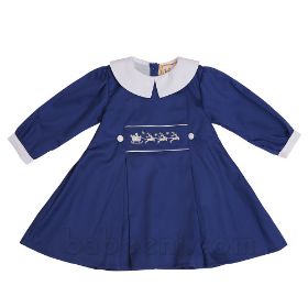 Christmas Girl Pique Hand-embroidery DRESS (baby clothes)