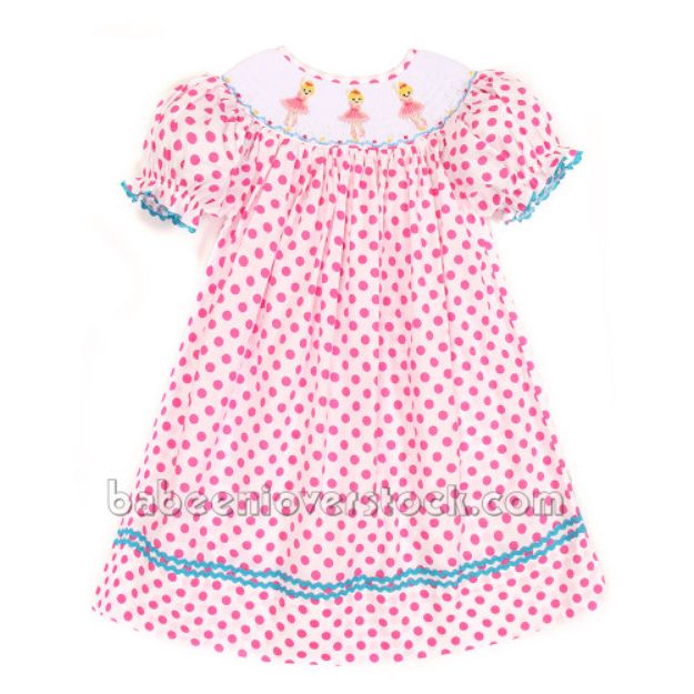 Beautiful ballet girl smocked bishop DRESS