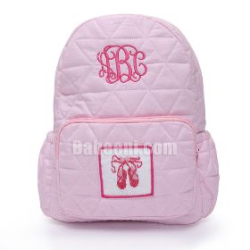 Smocked pink shoes quilted BACKPACK for kids