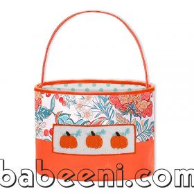 Baby hand smocked pumpkin hand bag