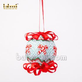 CANDY smocked Christmas ornament