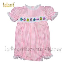 Baby girl bubble with colorful colorful smocked eggs