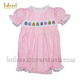 BABY girl bubble with colorful colorful smocked eggs