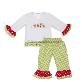 Adorable X-mas smocked girl set