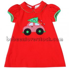 Adorable car applique A-line DRESS for Christmas