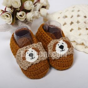 Brown Dog Crochet SHOES for Little Baby