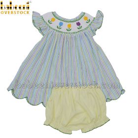 Tulip smocked girl SHORT set