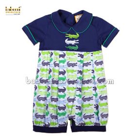 Applique crocodile boy bubble