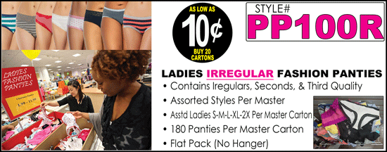 PP100R Ladies Irregular Fashion Panties Assortment