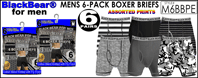 M6BBPE Mens 6PK Print-Pack Cotton Boxer BRIEFS