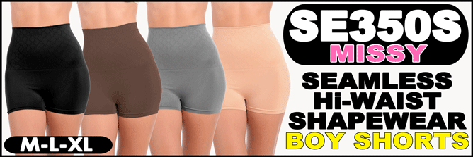 SE350S LADIES Shapewear Hi-Waist Boy-Shorts (M-L-XL)