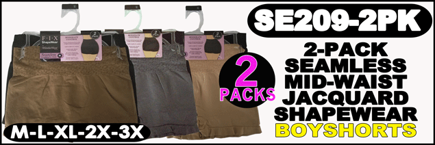 SE209 LADIES Seamless 2PK Shaping Mid-Waist Boy Shorts