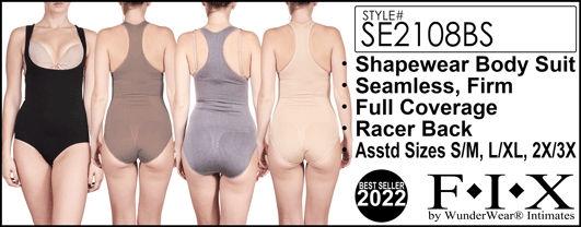 SE2108BS LADIES Seamless Racer-Back Shapewear Body Suit