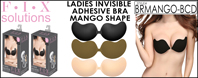 BRMANGO-BCD Ladies Adhesive Invisible BRA, Mango-Shape