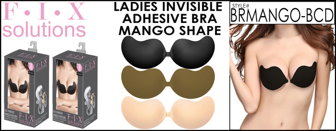 BRMANGO-BCD Ladies Adhesive Invisible BRA, Mango-Shape