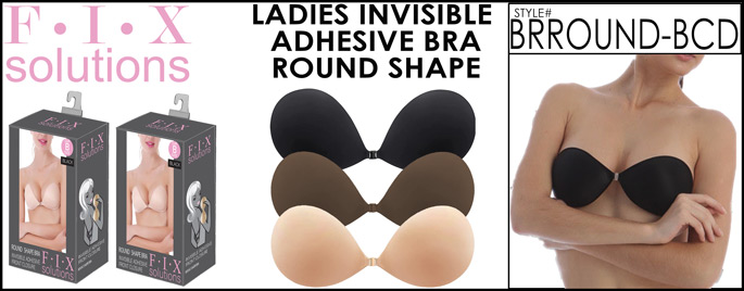 BRROUND-BCD Ladies Adhesive Invisible BRA, Round-Shape