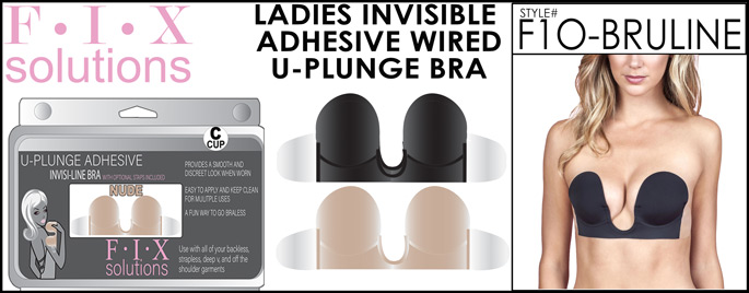 WC-F1O-BRULINE Ladies Invisible Adhesive U-Plunge BRA