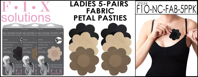 WC-F1O-NC-FAB-5PPK Ladies 5-Pair Fabric Petal Pasties