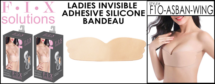F1O-ASBAN-WING Ladies Invisible Adhesive Silicone Bandeau