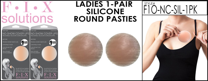 WC-F1O-NC-SIL-1PK Ladies 1-Pair Silicone Round Pasties