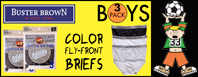 BUSTER-3FFC Buster Brown Boys 3PK Cotton Fly-Front BRIEFS (Color)