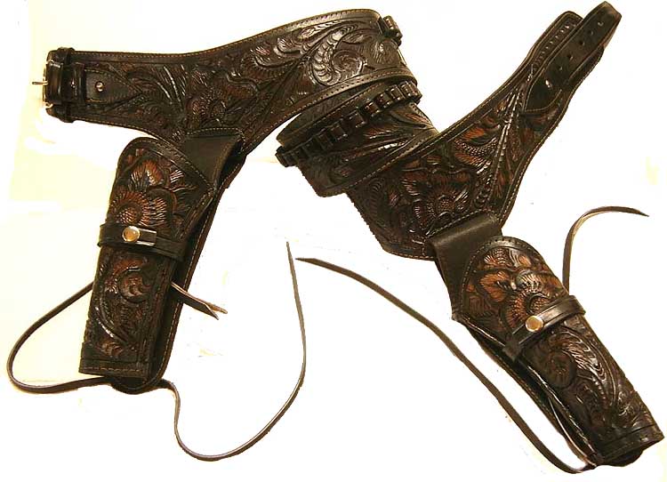 Double Leather Cowboy Pistol Holster