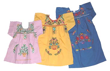 Kids Size Embroidered Mexican Dress