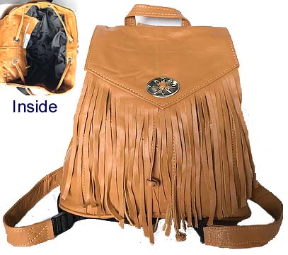 Fringe Back Pack with Conch Shell