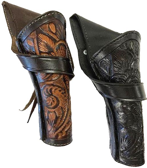 8 inch Tooled Cross Draw Holster