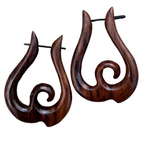 Organic infinity Hawaiian beach vibe EARRINGS brown