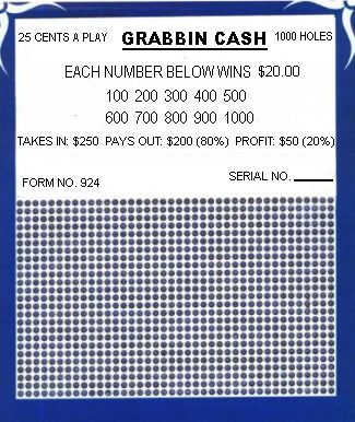 1000 HOLE PLAIN BOARD (GRABBIN CASH)