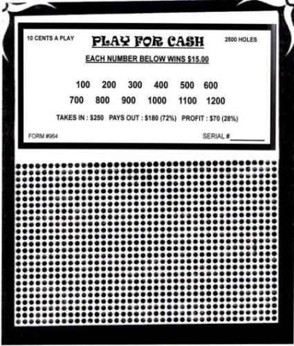 2500 HOLE PLAIN BOARD (PLAY FOR CASH)