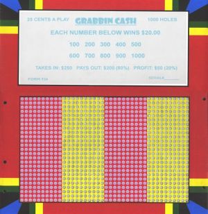 1000 HOLE PLAIN BOARD (GRABBIN CASH) WITH LARGE HOLES