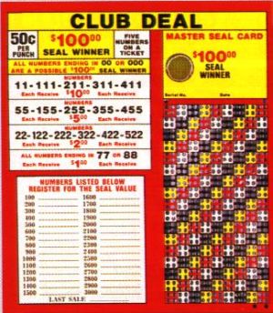 612 HOLE CLUB DEAL WITH $100 SEAL - 50c PER PLAY