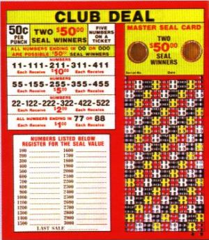 612 HOLE CLUB DEAL WITH TWO $50 SEALS - 50c PER PLAY