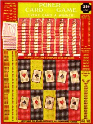 2500 HOLE POKER CARD GAME - 25c PER PLAY