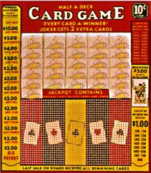 1500 HOLE HALF-A-DECK CARD GAME - 10c PER PLAY