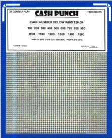 1500 HOLE PLAIN BOARD (CASH PUNCH)