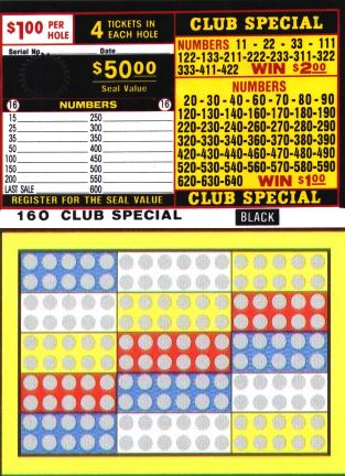160 HOLE CLUB SPECIAL - $1.00 PER PLAY - BLACK WINNERS