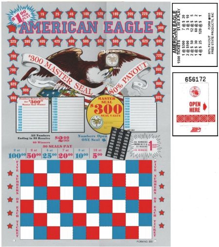 1500 COUNT AMERICAN EAGLE TICKET DEAL - $1.00 PER PLAY