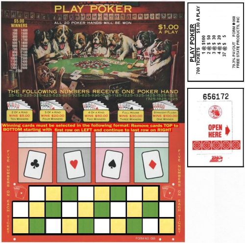700 COUNT PLAY POKER TICKET DEAL - $1.00 PER PLAY