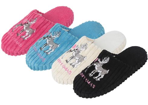 LADIES' winter Slippers Stitch on Merry X-Mas Holiday