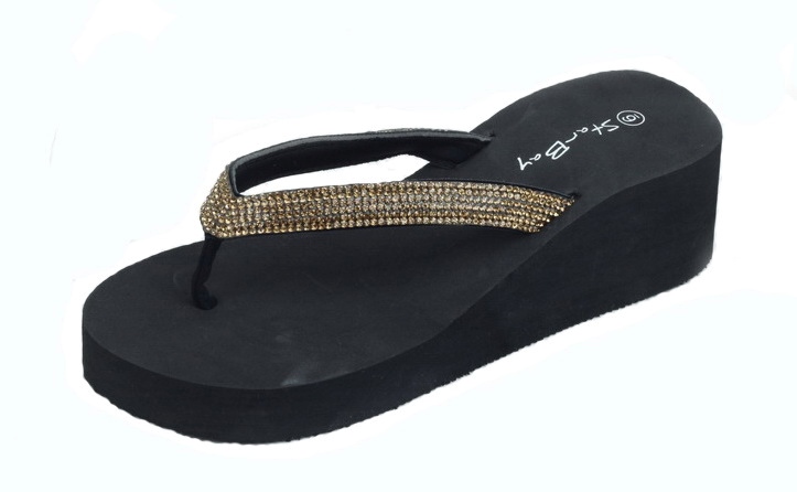 Ladies' Wedge SANDALS-Gold