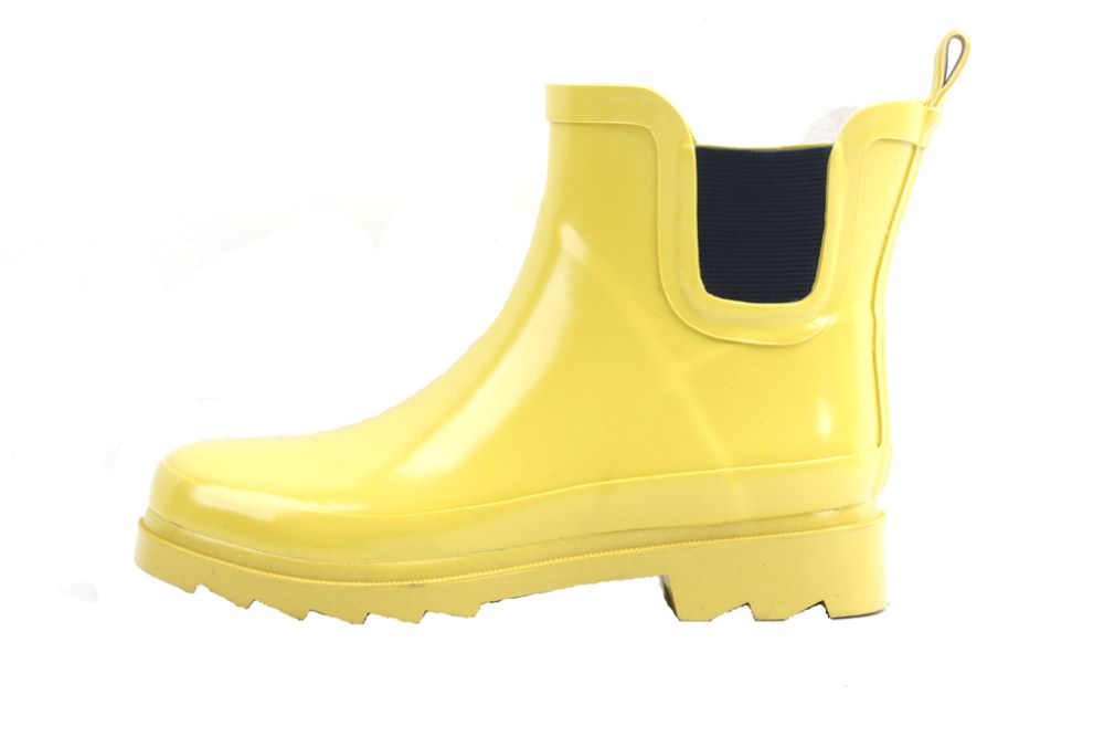 LADIES' Yellow Short Rubber Rain Boots