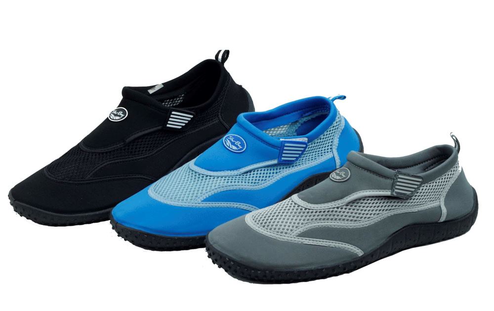 Men's Velcro Slide Athletic Water Shoes Pool Beach Aqua SOCKS