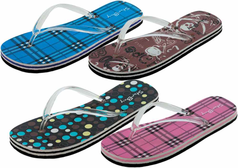 LADIES Design Sandals Flip Flops #6-11 assorted color