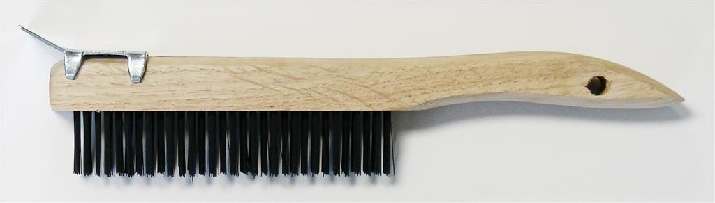 4X16 SHOE Handle Wire Brush with Scraper PK 12