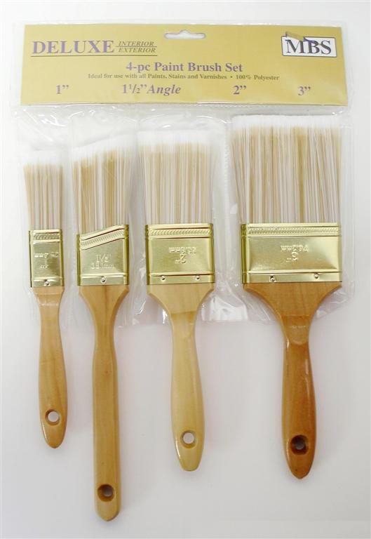 4 PC DELUXE PAINT BRUSH SETS PK 12