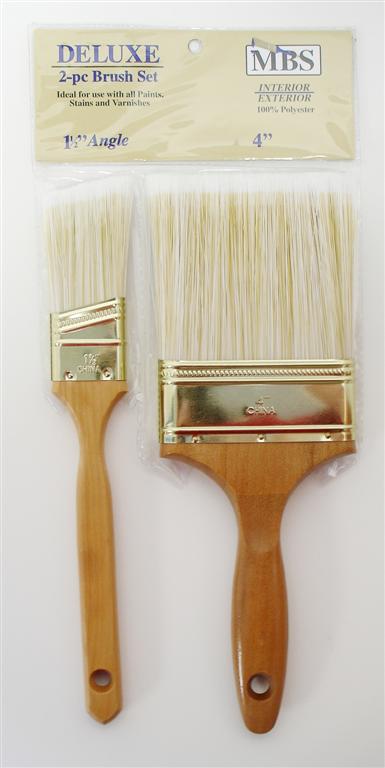 2PC DELUXE GOLD/WHITE POLYESTER BRUSH SET